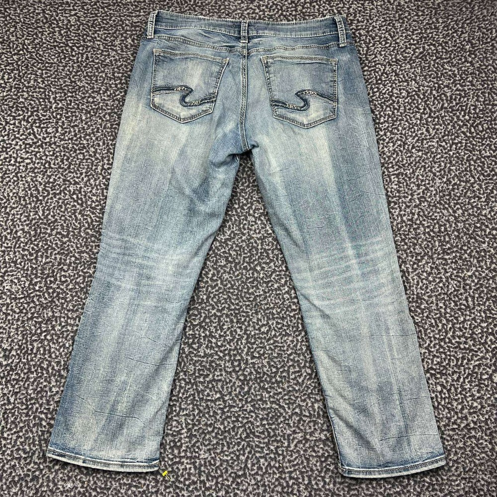 Silver Jeans Co Suki Capri Blue Denim Jeans W31 L22.5 Pockets Outdoor - Picture 2 of 10